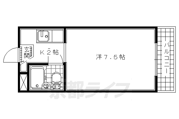 グラフィーネ向島(1K/2階)の間取り写真