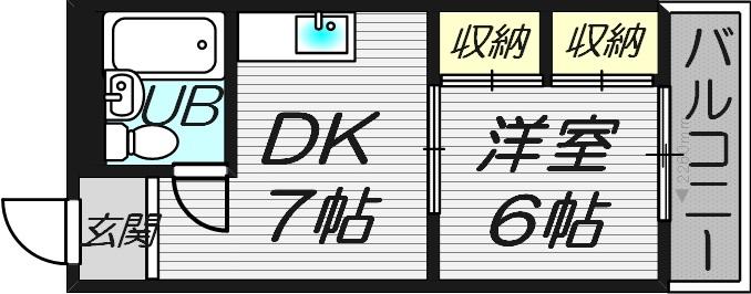 リトルシャトー天満(1DK/2階)の間取り写真