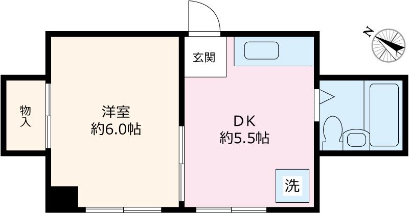 KOB8(1DK/3階)の間取り写真