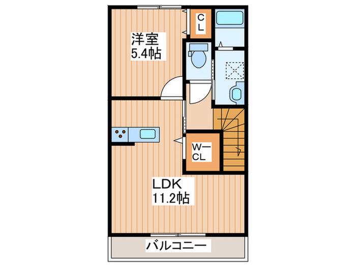 アルーデコートI(1LDK/2階)の間取り写真