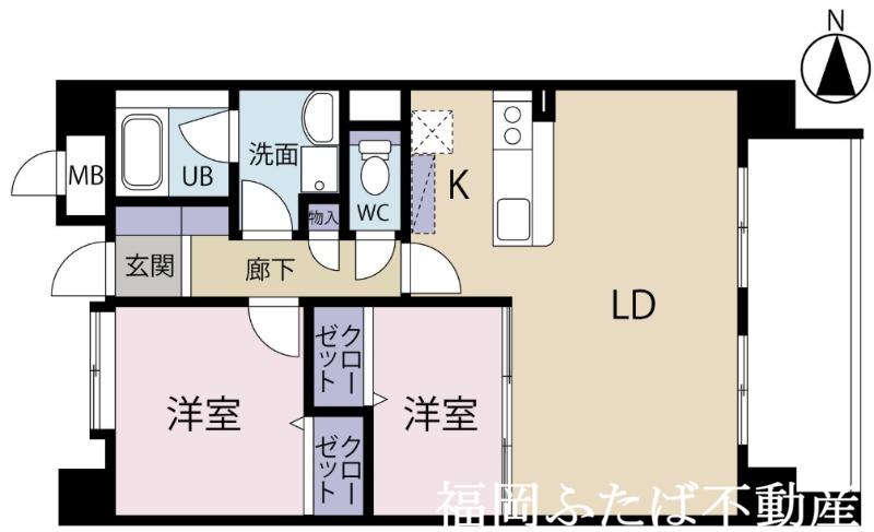 ラフィナート姪浜(3LDK/6階)の間取り写真