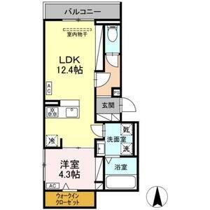 ルヴィータ本陣(1LDK/3階)の間取り写真