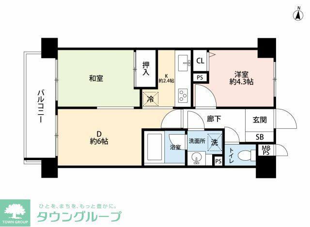 レクセル水元公園(2DK/3階)の間取り写真