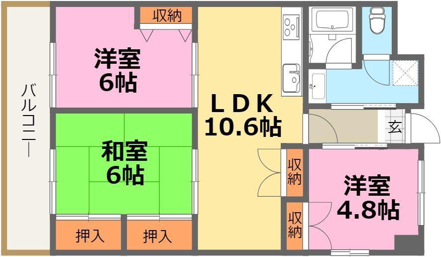第17共立ビル(3LDK/7階)の間取り写真