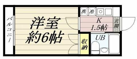 ラベンダーハイツ(1K/2階)の間取り写真
