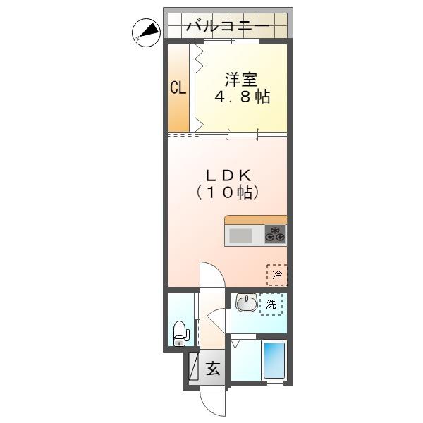 エトピリカ(1LDK/2階)の間取り写真