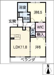 インフィニストリア(2LDK/3階)の間取り写真