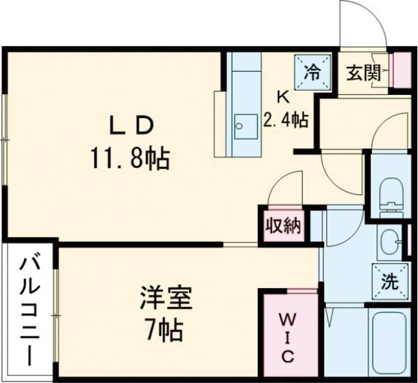 千歳市幸町3丁目MS(1LDK/3階)の間取り写真