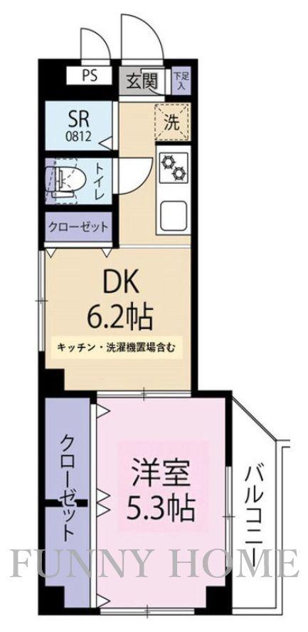 コーポYOU(1DK/4階)の間取り写真
