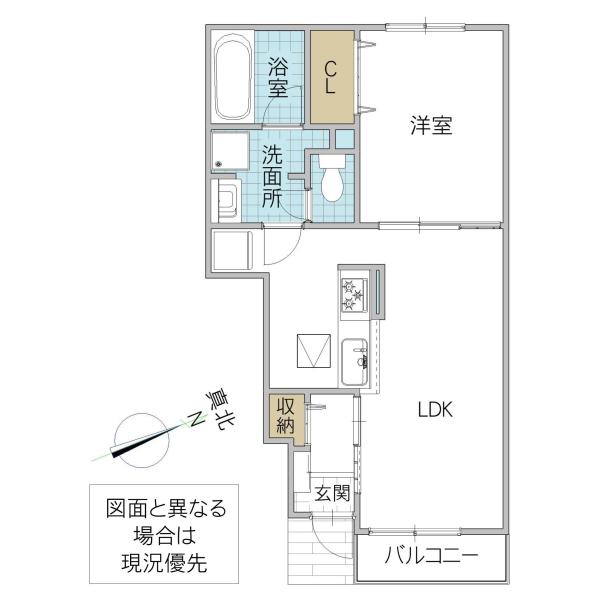 グリーンハウスEII(1LDK/1階)の間取り写真