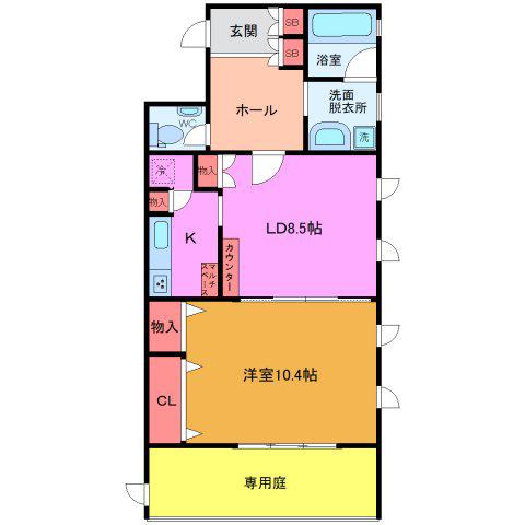 アークガーデン(1LDK/1階)の間取り写真