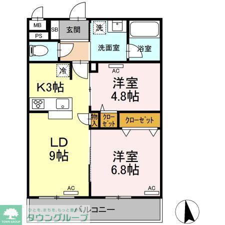 STAR PEAR(2LDK/1階)の間取り写真