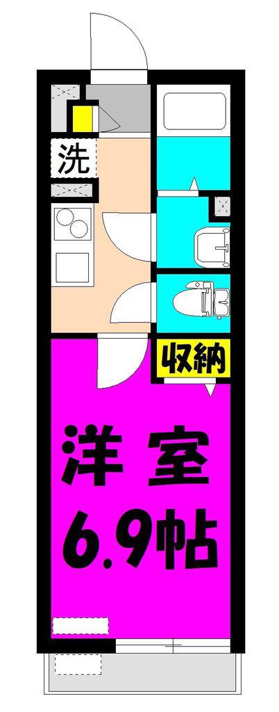 グレーヌ(1K/1階)の間取り写真