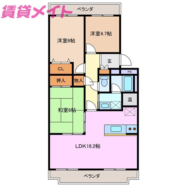 THE ROOTS(3LDK/4階)の間取り写真