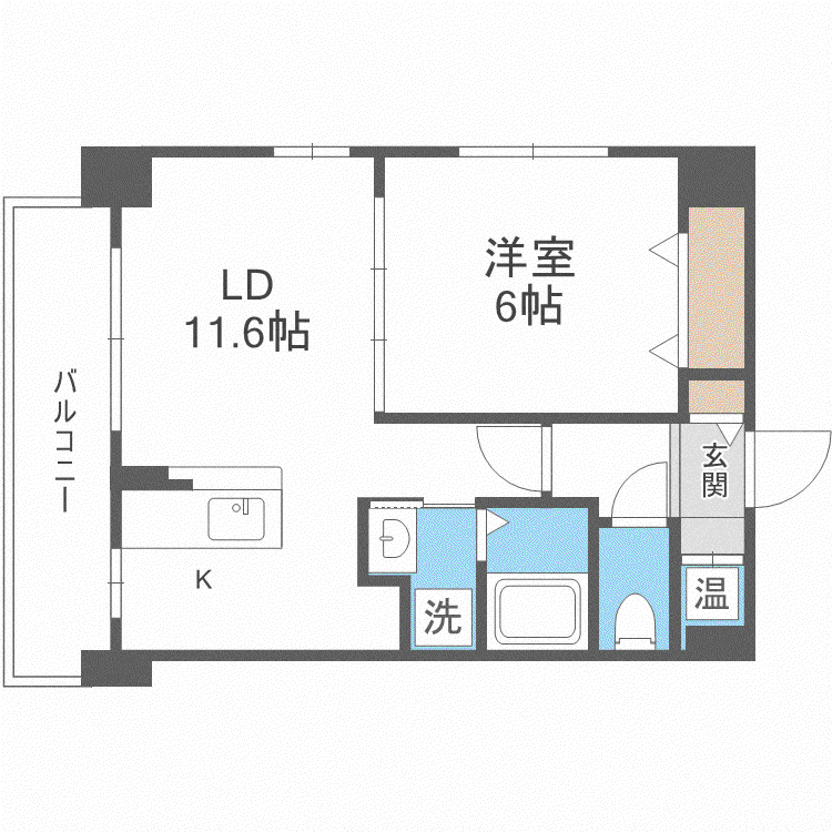 フィール円山(1LDK/3階)の間取り写真
