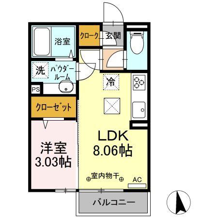 オペラハウス下之城(1LDK/1階)の間取り写真