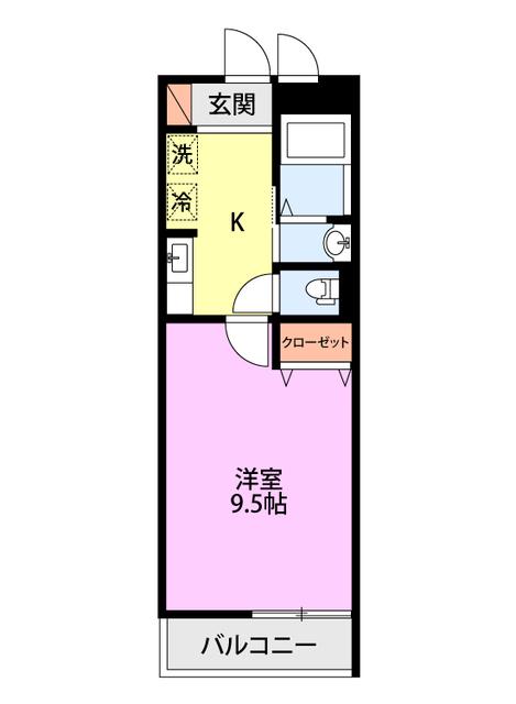 SAKASU DAIDA(1K/1階)の間取り写真