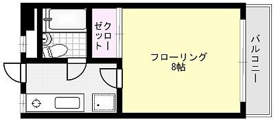 クレセントコジマ(1K/1階)の間取り写真