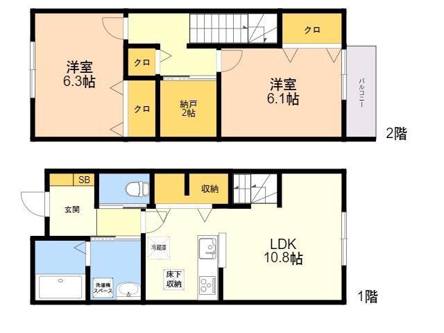 COMODO I(2LDK/1階)の間取り写真