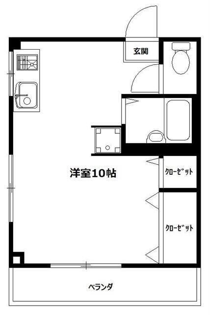 塩谷ビル(ワンルーム/2階)の間取り写真