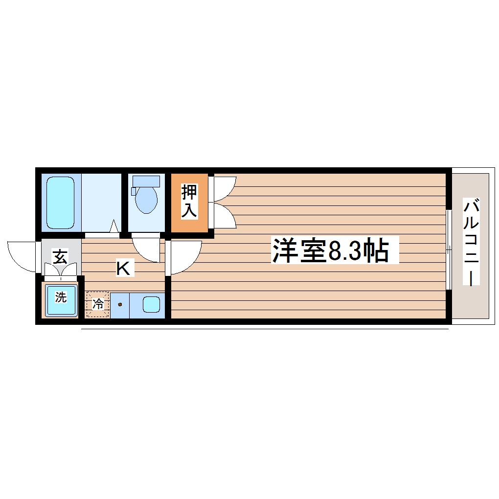ハイマート小松島(1K/1階)の間取り写真
