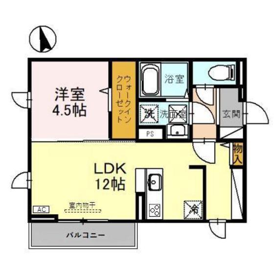 ルミナス奥井(1LDK/1階)の間取り写真