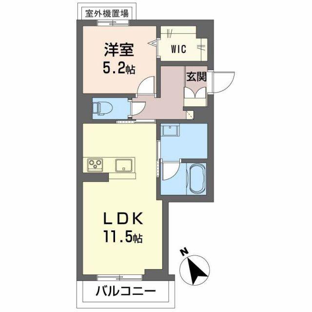 アンビエラ中川(1LDK/4階)の間取り写真