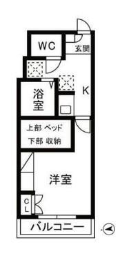 フォルティーナ戸田(1K/3階)の間取り写真