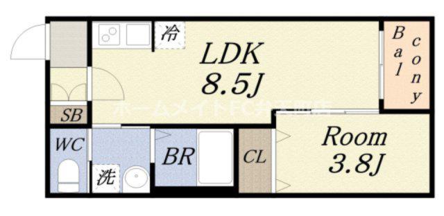 H-MAISON大正IV(1LDK/3階)の間取り写真