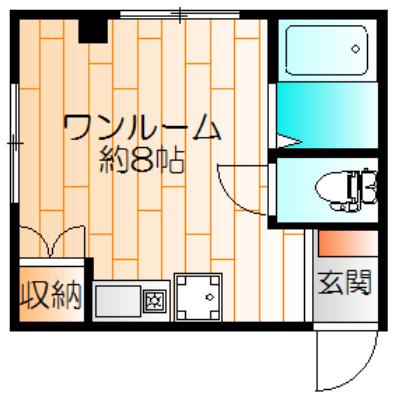 ソルトハウス(ワンルーム/1階)の間取り写真