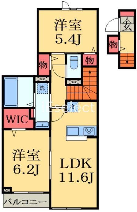 メゾン・ド・リュミエールIII(2LDK/2階)の間取り写真