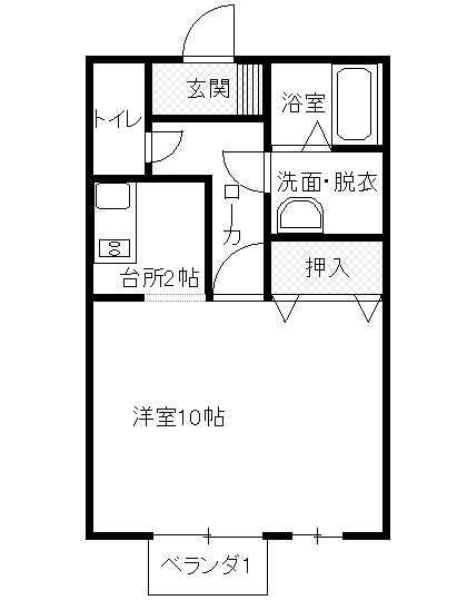 シャンティ(1K/2階)の間取り写真