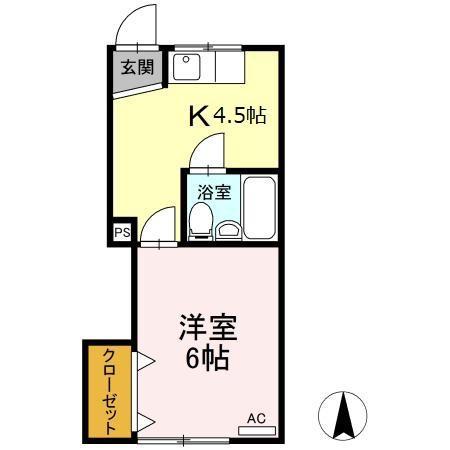 サンものべ(1K/2階)の間取り写真