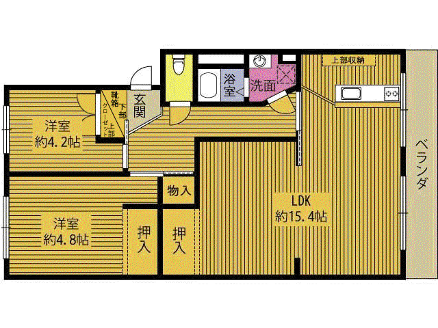 グランセノーテ滝尾(2LDK/3階)の間取り写真