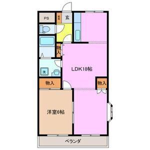 ロイヤルヒルズ21(1LDK/1階)の間取り写真