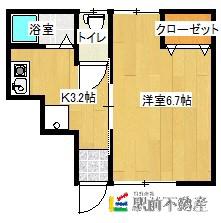 KEIハイツ854(1DK/1階)の間取り写真