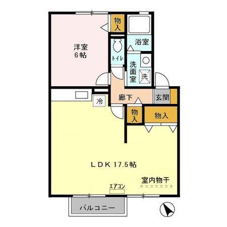 グランパール(1LDK/1階)の間取り写真