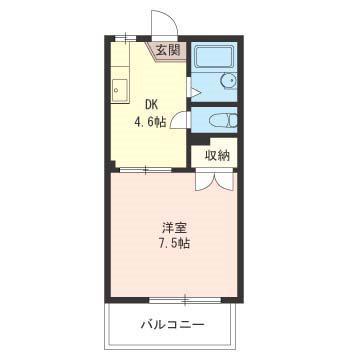 フローラMAKI(1DK/2階)の間取り写真