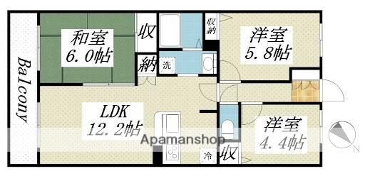 サンライズマンション岩出V壱番館 403号(3LDK/4階)の間取り写真