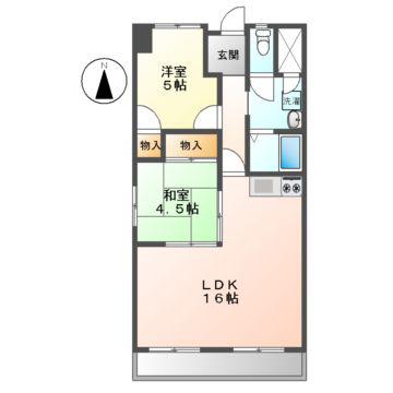 コーポ11(2LDK/10階)の間取り写真