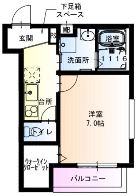 フジパレス長居西III番館(1K/3階)の間取り写真