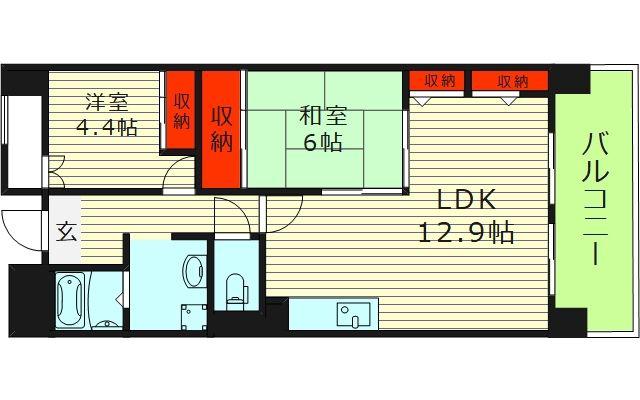 ロイヤル鶴見(3LDK/6階)の間取り写真