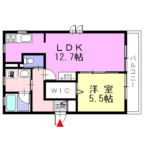 メゾンウエスト(1LDK/2階)の間取り写真