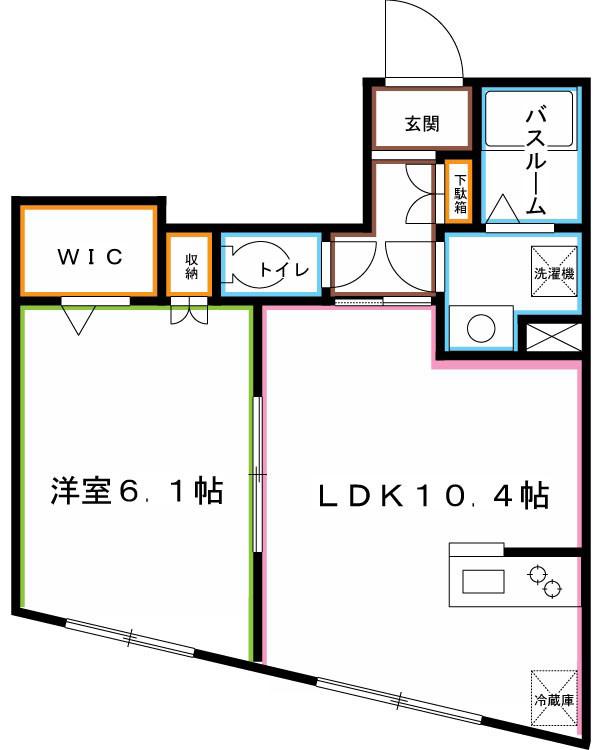 カーサ・ブルーノ(1LDK/1階)の間取り写真