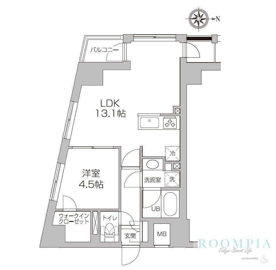 レジディア高円寺(1LDK/5階)の間取り写真