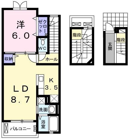 プレステージIII(1LDK/3階)の間取り写真