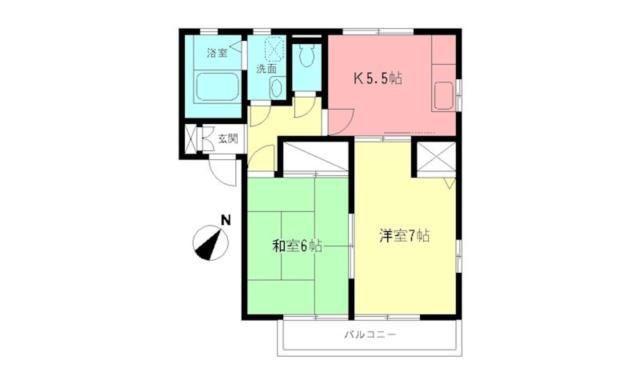 プレミールD(2K/2階)の間取り写真
