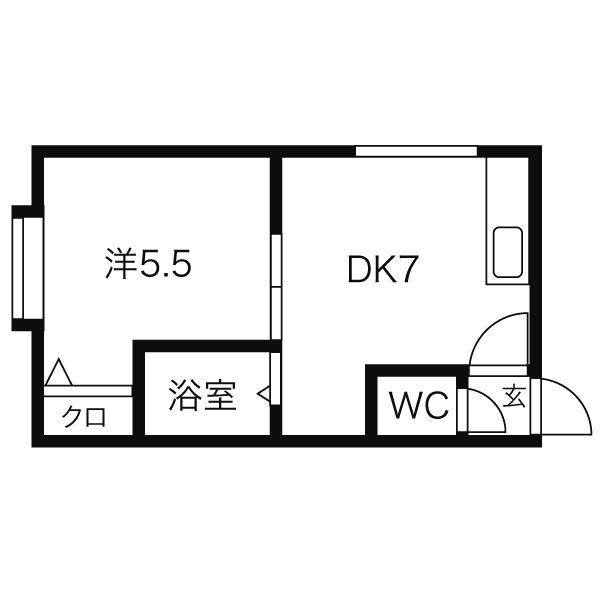 シャンベルタン(1DK/3階)の間取り写真