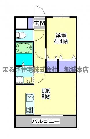 スカイコート年見(1LDK/4階)の間取り写真