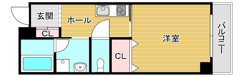 リバーヴィレッジ新森(1K/2階)の間取り写真